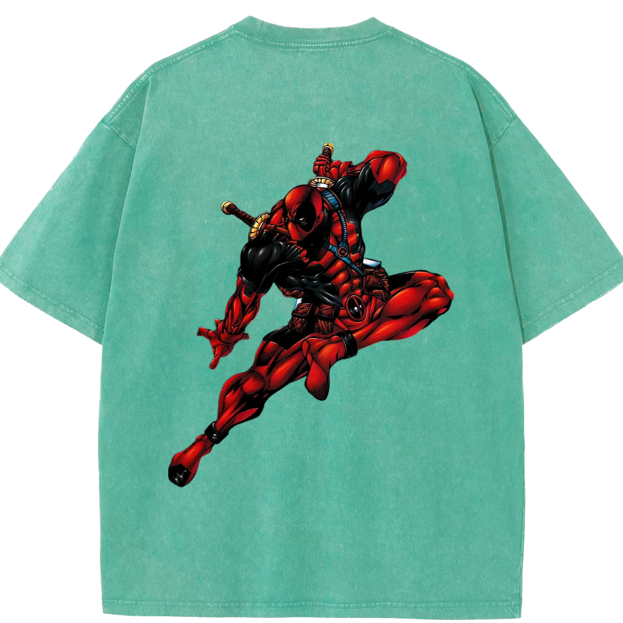 （画像用） Deadpool デッドプール 綿100% ヴィンテージ風 半袖Tシャツ（背面プリント）